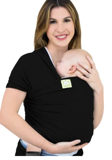 KeaBabies  Original Baby Wrap Carrier (Trendy Black)