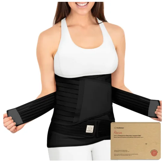 KeaBabies Revive 3 in 1 Postpartum Belt (Midnight Black,)