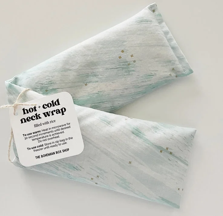 Hot & Cold Therapy Neck Wrap - Mint, White & Gold