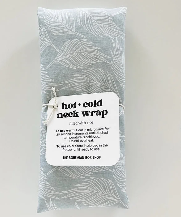 Hot & Cold Therapy Neck Wrap - White Ferns Blue-Gray