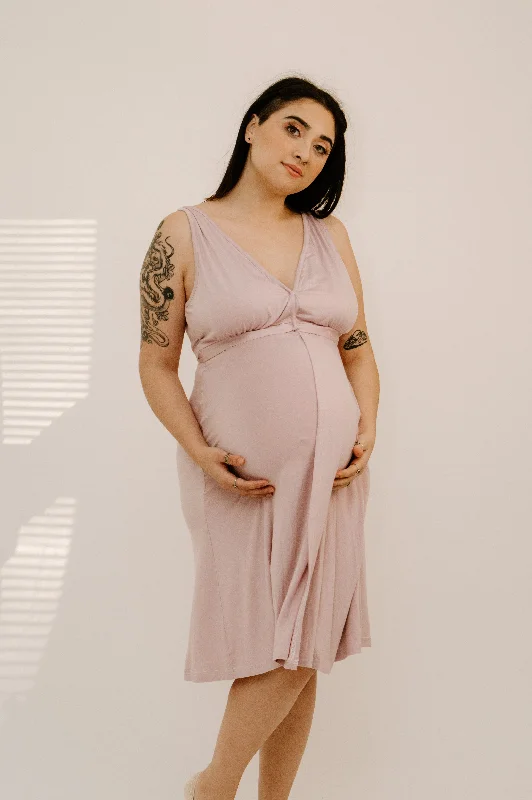 Juliet Labor & Postpartum Gown in Mauve