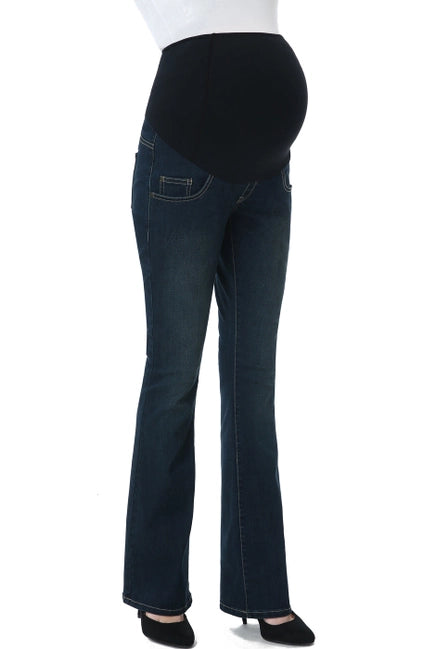 Kimi + Kai Maternity "Leni" Modern Boot Cut Denim Jeans